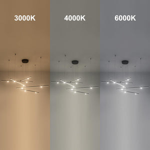 Dimmable LED Chandelier 5-Light Linear Sputnik Pendant