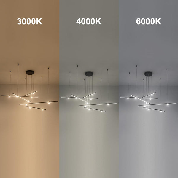 Dimmable LED Chandelier 5-Light Linear Sputnik Pendant