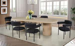 Extendable Oval Dining Table with Double Pedestal Base