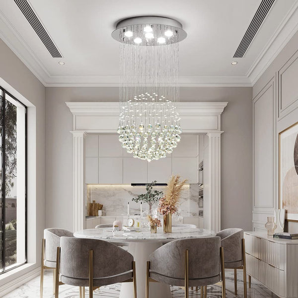 K9 Crystal Raindrop Chandelier – Modern LED Ceiling Light
