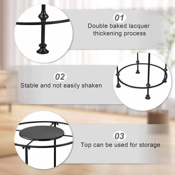 Round Garment Rack with Top Shelf