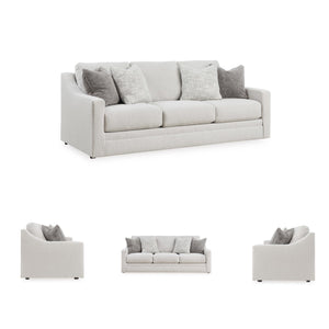 Contemporary Light Gray Sofa with Accent Pillows