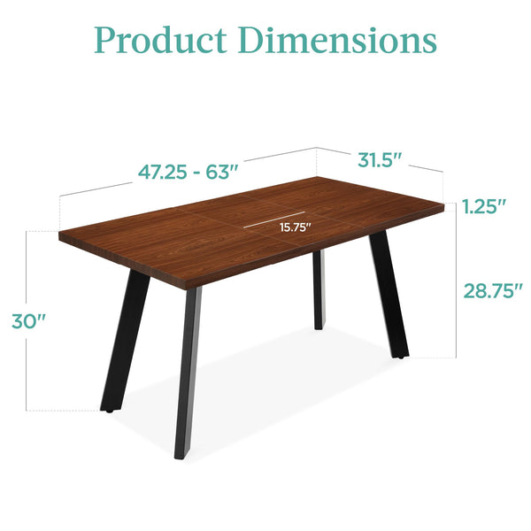 Extendable Dining Table 47–63 Inch