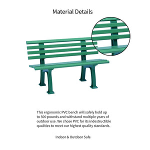 Weatherproof PVC Outdoor Garden Bench – Seats 3, 500 lb Capacity