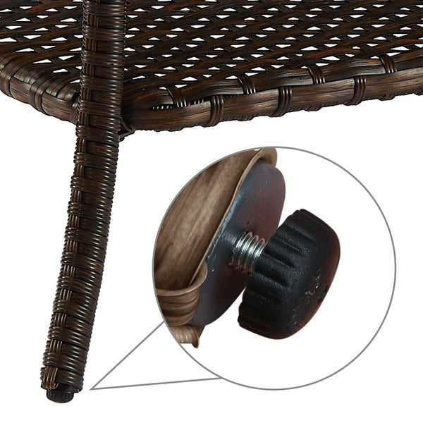 Wicker Patio Coffee Table with 2-Tier Storage