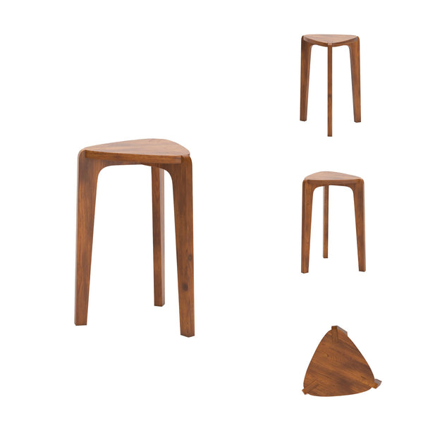 Nesting Accent Table Set of 2 – Solid Wood, Medium Brown