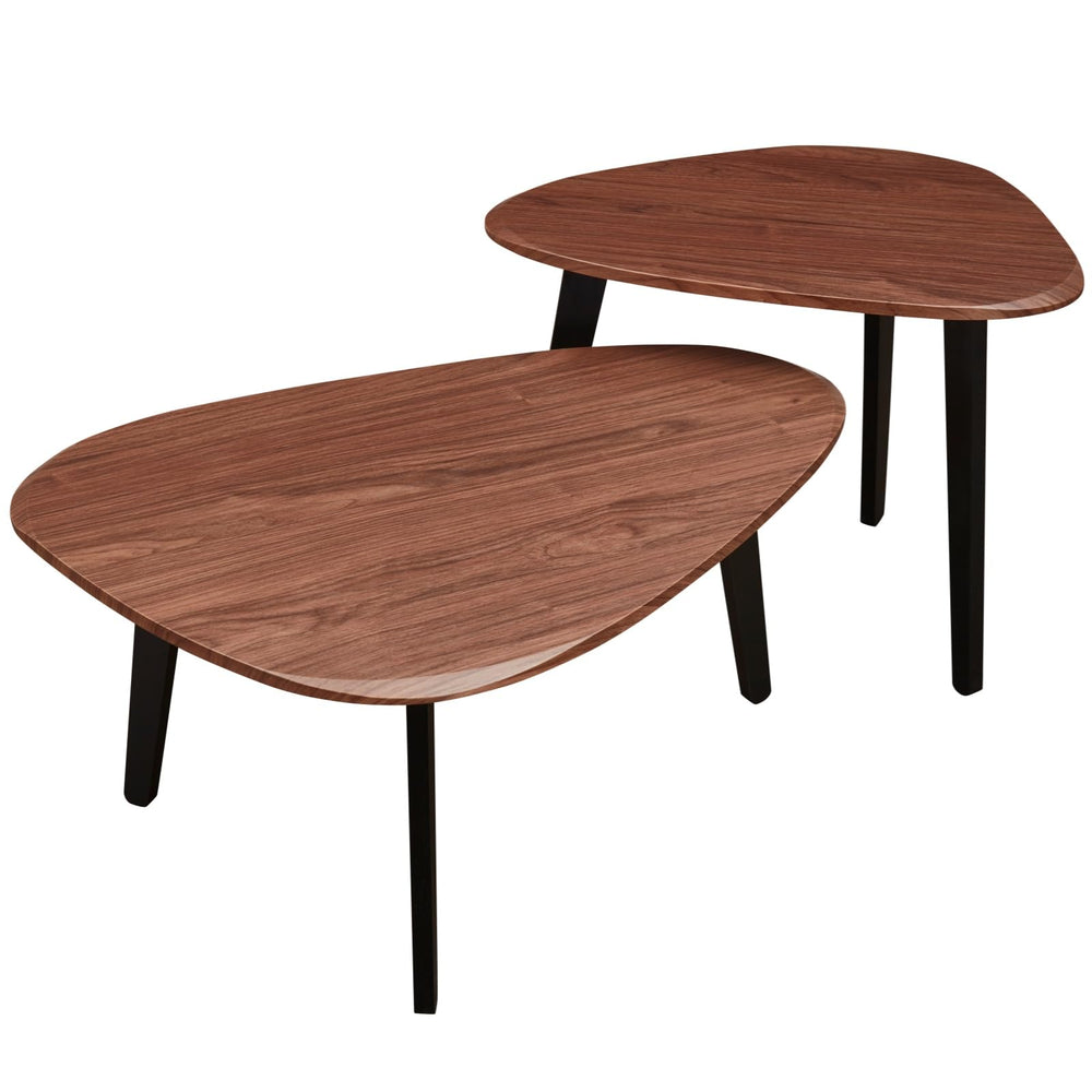 Nesting Coffee Table Set of 2 – Mid-Century Modern with Solid Wood Legs