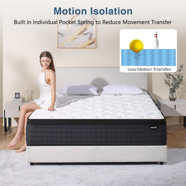 Hybrid Memory Foam Mattress – Queen & King | Gel Foam, Pocket Springs, Medium Firmness