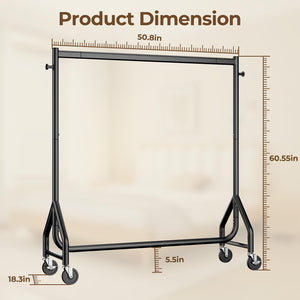 Heavy Duty Rolling Clothes Rack with Wheels