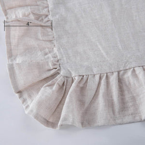 Washed Linen Euro Pillow Shams Set of 2 – 26x26 Ruffled Style