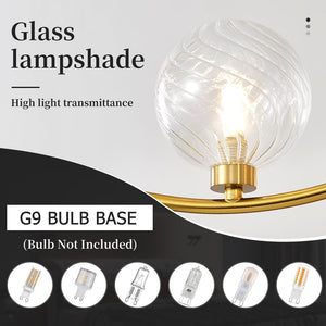 Modern Glass Globe Chandelier – Gold Multi-Light Ceiling Fixture