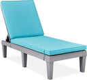 Outdoor Patio Chaise Lounge Chair with Adjustable Backrest & Cushion