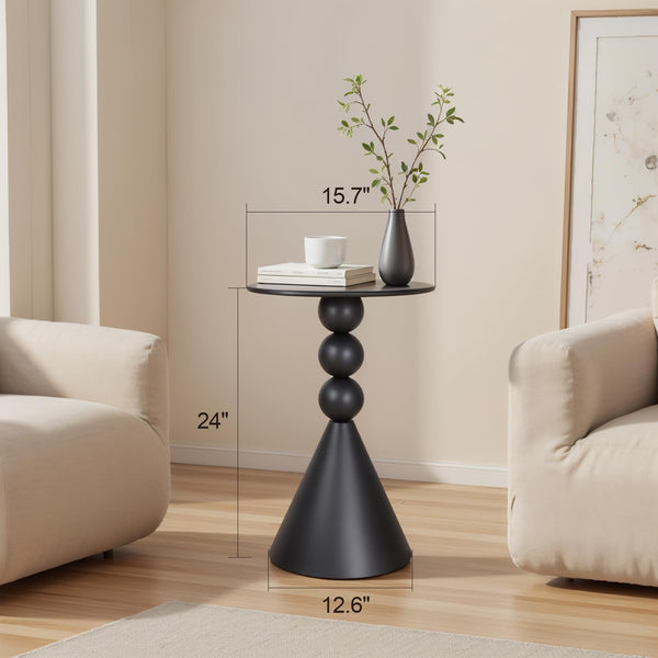 Round Metal Accent Side Table