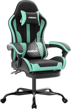 Ergonomic Gaming Chair with Footrest & Lumbar Support