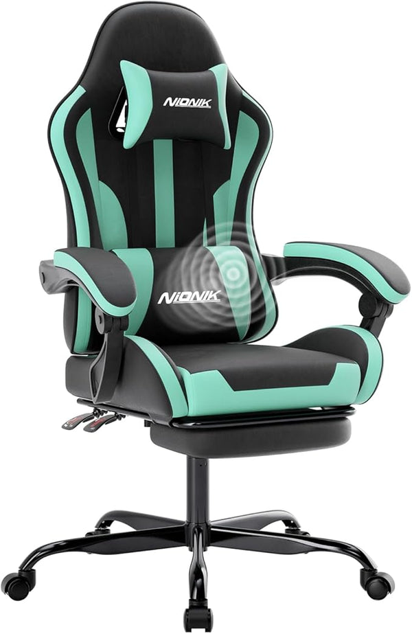 Ergonomic Gaming Chair with Footrest & Lumbar Support