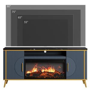 Fluted Electric Fireplace TV Stand for TVs up to 80"