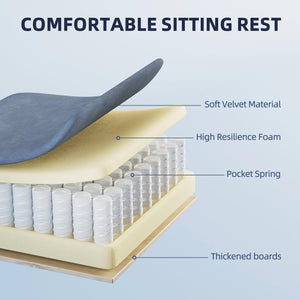 Velvet Gaming Chair with Footrest & Massage Lumbar