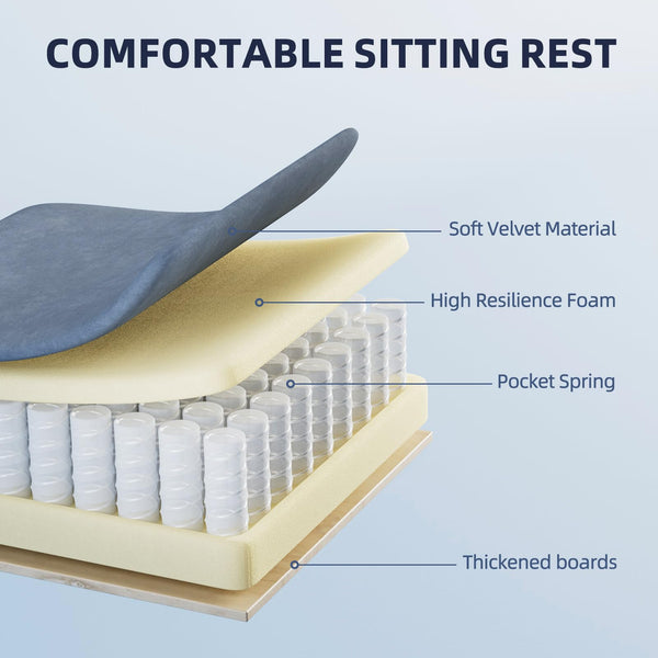 Velvet Gaming Chair with Footrest & Massage Lumbar
