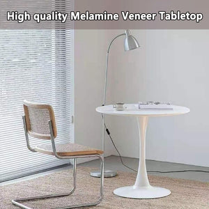 Round Tulip Dining Table – Mid-Century Modern, MDF Top, Metal Base