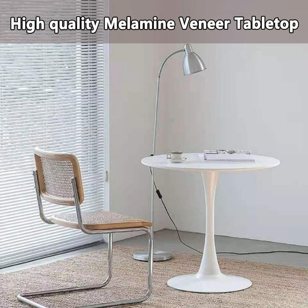 Round Tulip Dining Table – Mid-Century Modern, MDF Top, Metal Base