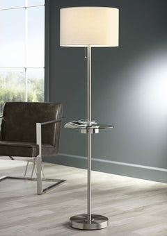 Floor Lamp with Tray Table, USB & AC Outlet