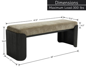Upholstered Entryway & Bedroom Bench with Wood Legs