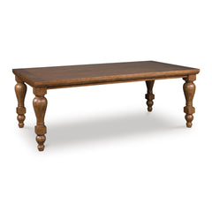Traditional Dining Table with Turned Legs – Seats 8, Light Brown