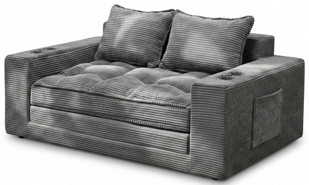 Convertible Loveseat Sofa Bed with Cup Holders
