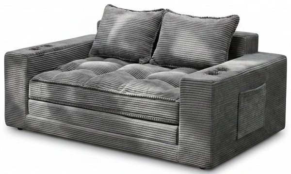 Convertible Loveseat Sofa Bed with Cup Holders