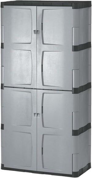 Freestanding Resin Storage Cabinet with Lockable Doors and Shelves
