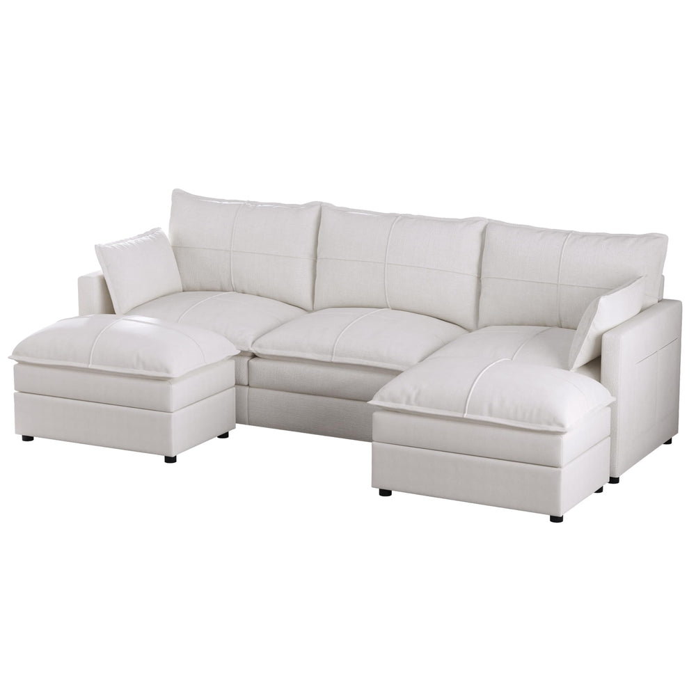 L-Shaped Modular Sectional Sofa with Reversible Chaise