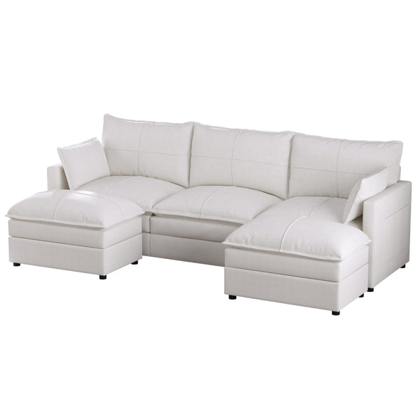 L-Shaped Modular Sectional Sofa with Reversible Chaise