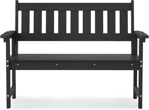 HDPS Outdoor Bench with Ergonomic Backrest, 2-Person