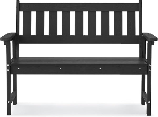 HDPS Outdoor Bench with Ergonomic Backrest, 2-Person