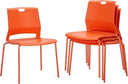 Stackable Chairs Set of 4 with Metal Frame
