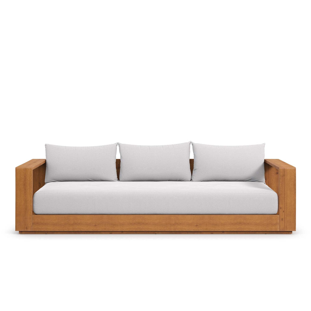 Acacia Wood Outdoor Patio Sofa – 3-Seat All-Weather Porch Couch