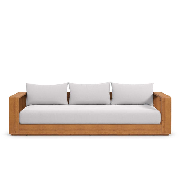 Acacia Wood Outdoor Patio Sofa – 3-Seat All-Weather Porch Couch