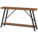 47-Inch 2-Tier Console Table with Storage Shelf – Rustic Brown