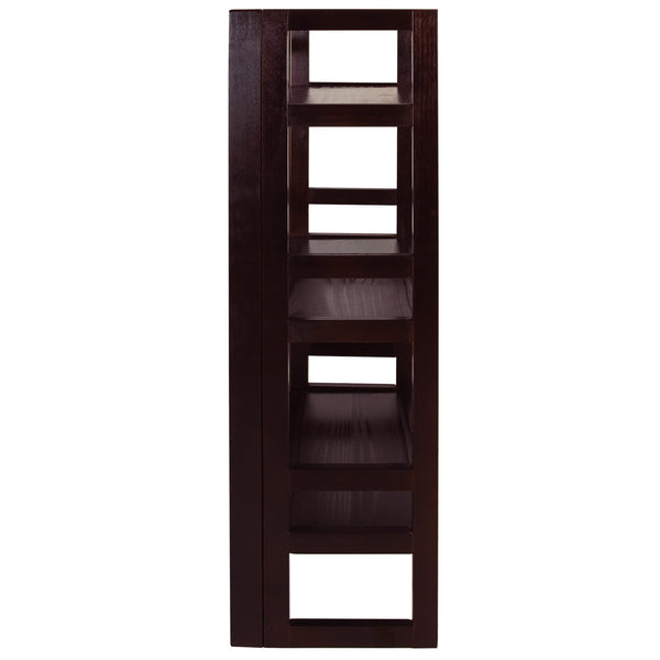 3-Shelf Folding Solid Wood Bookcase