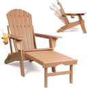 Adjustable Folding Adirondack Chair with Ottoman & Cup Holder