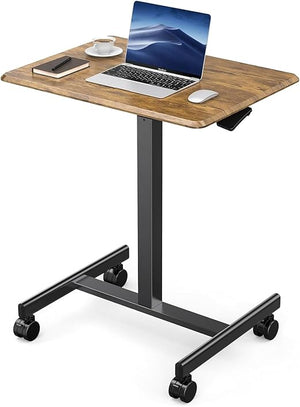 Mobile Height-Adjustable Standing Desk with Wheels