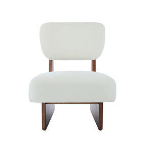 Armless Lounge Accent Chair Set of 2 – Fabric Upholstered, Solid Wood Frame
