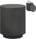 Round Concrete Finish Side Table with Adjustable Feet