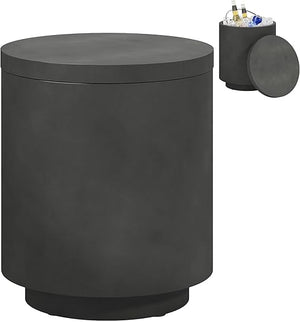 Round Concrete Finish Side Table with Adjustable Feet