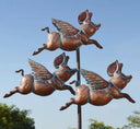 Flying Pig Wind Spinner Outdoor Garden Sculpture