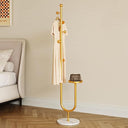 Metal Coat Rack with Marble Base & Storage Tray