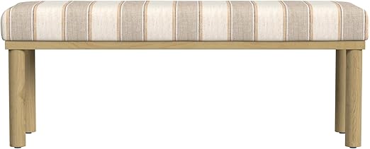 Upholstered Accent Bench with Wood Legs