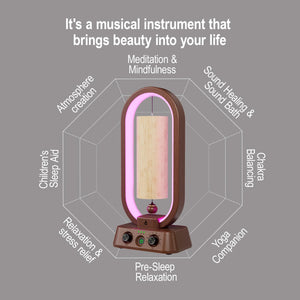 Automatic Bamboo Wind Chimes with LED & Sound Healing Modes