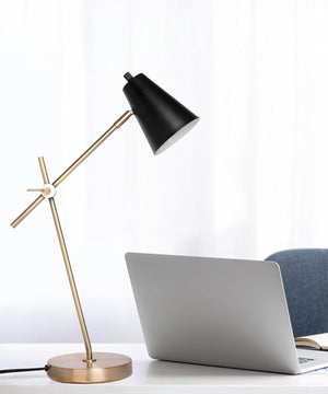 Adjustable Brass Floor Lamp with Metal Base