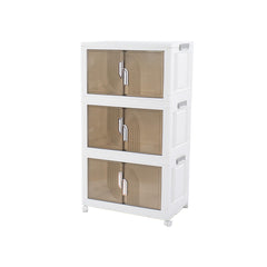 Foldable Stackable Storage Bins with Lids, Doors & Wheels